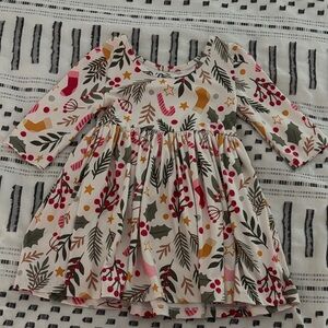Festive Holiday Patterned Kids Dress